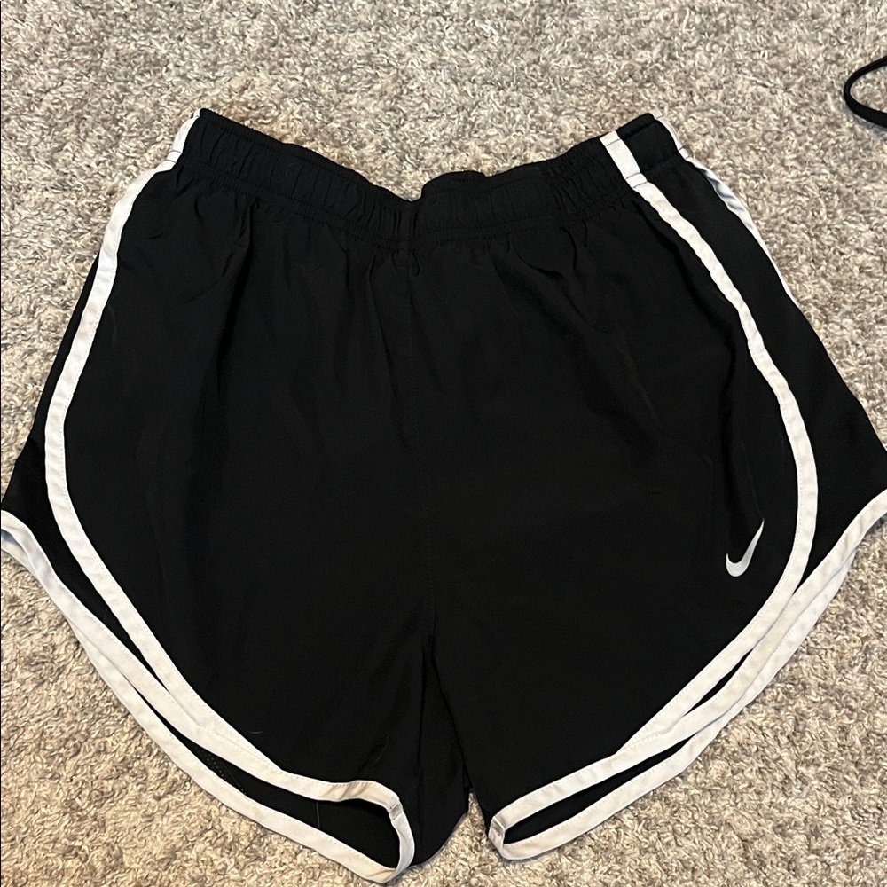 Nike Women's Black and White Athletic Shorts